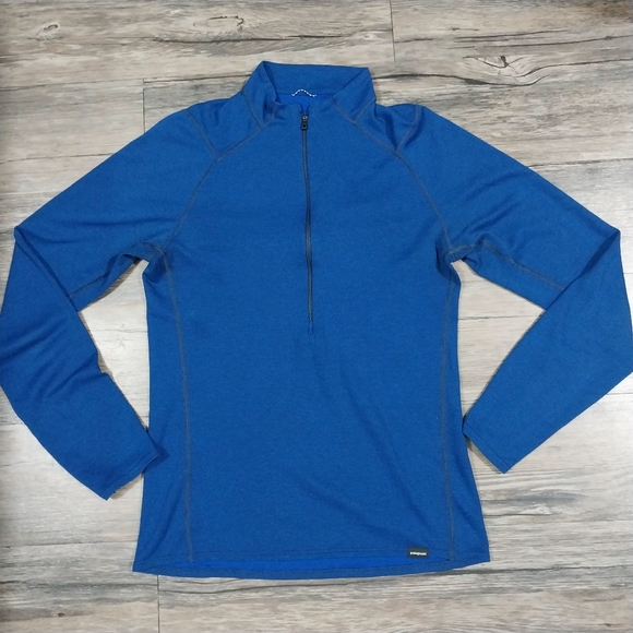Patagonia Capilene 2 Lightweight 1/4 Zip Neck Shirt Mens Size S Blue Baselayer - Picture 1 of 7